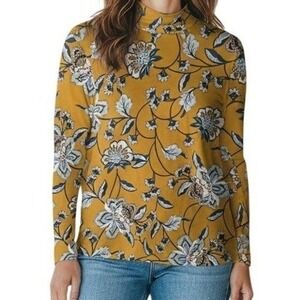 Maeve Anthropologie Floral Mock Neck Top S Boho Cottagecore Artsy Retro feminine